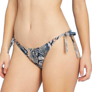Sexy Shade & shore Side-Tie Cheeky low coverage Bikini Bottom blue snake